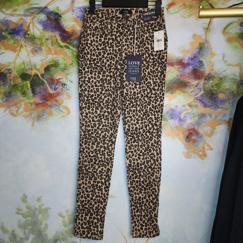 Ymi Leopard Print High Rise Skinny Jeans